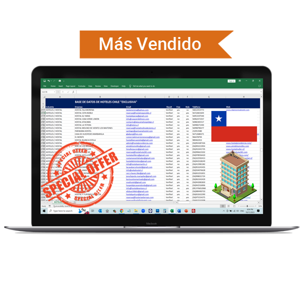 Base de Datos Hoteles Chile 2026 - Exclusiva